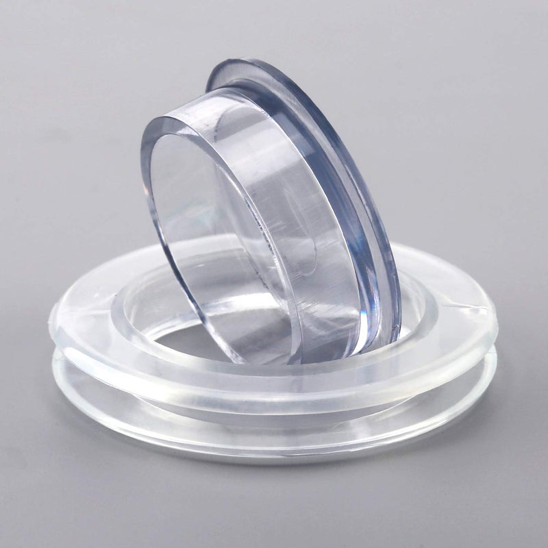 AIEX 2 Inch 2 Set Patio Table Umbrella Hole Ring and Cap Set Silicone Transparent Including 2 Rings and 2 Stoppers - Image 2